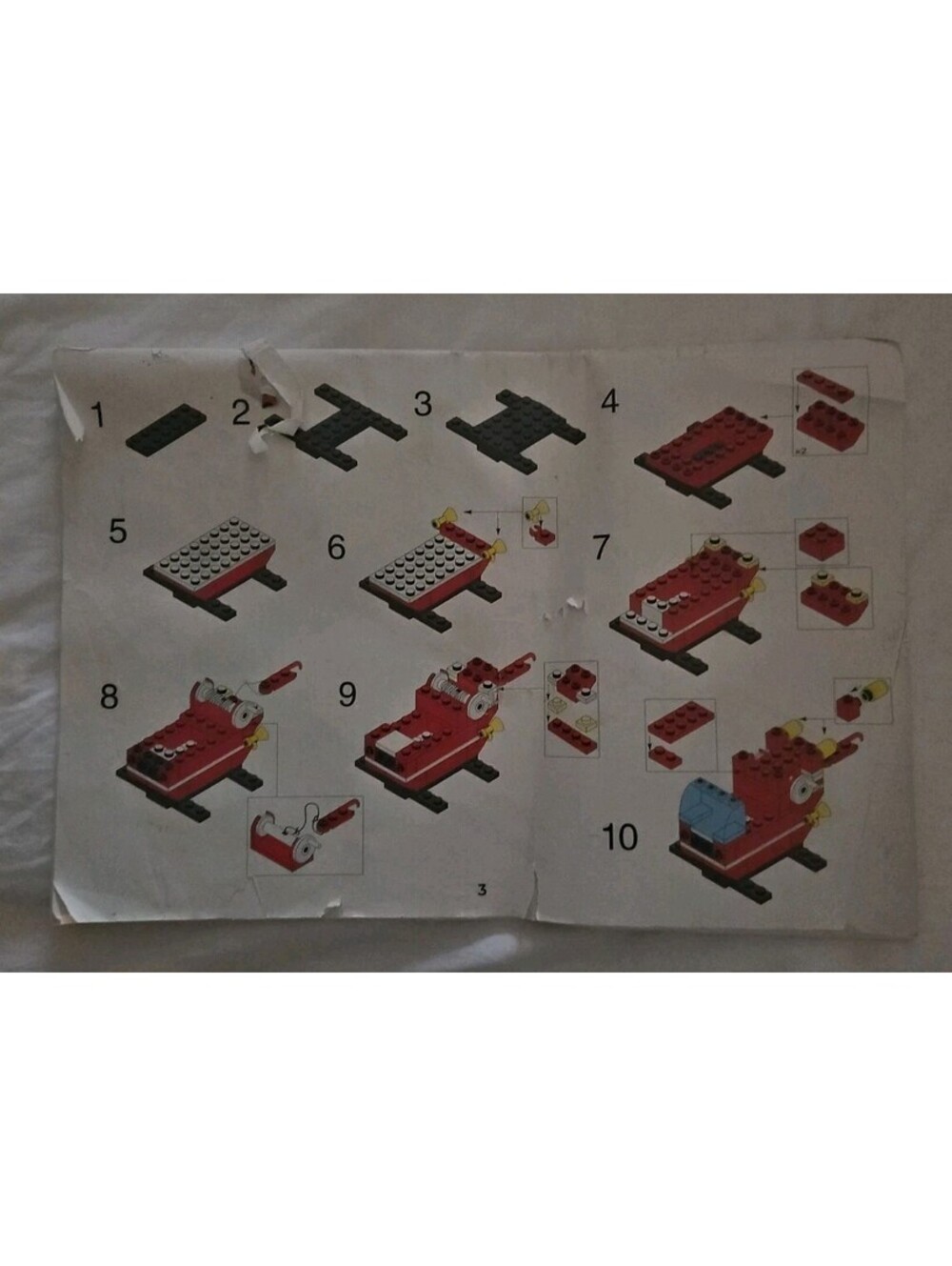 Vintage 1978 LEGO 374 Fire Station Original Instruction Manual Foldout Only